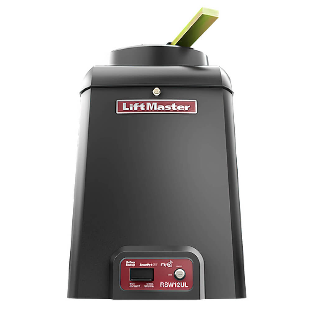 large black 12 UL slide gate opener box with red liftmaster logo