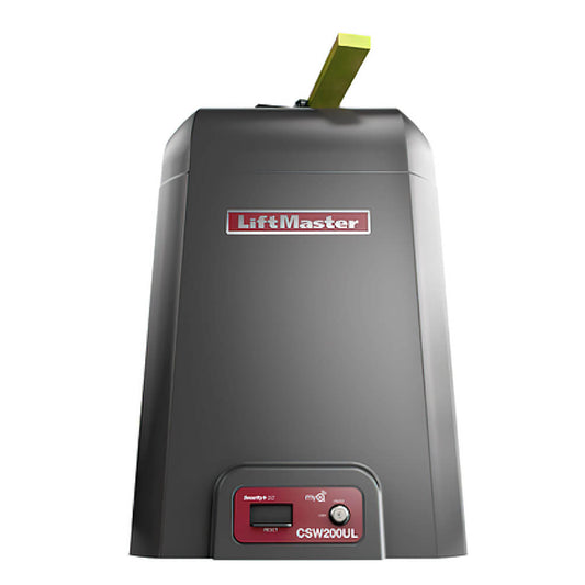 large black 200 ul  slide gate opener box with red liftmaster logo