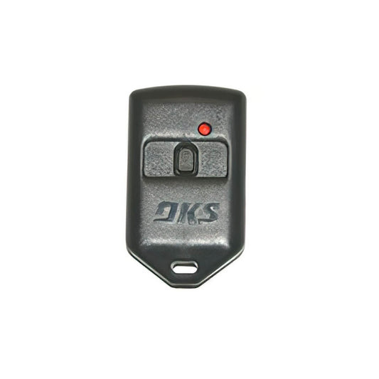 black plastic key fob with red light