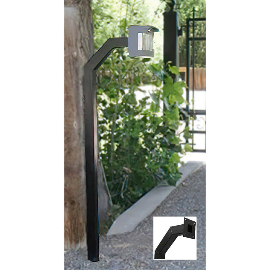 gooseneck black metal post to mount keypad for driveway gate entry